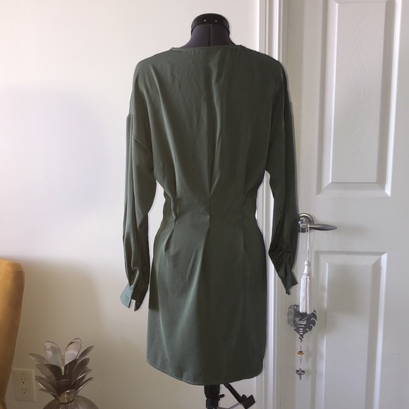 Long sleeve drape wrap dress - Picture 5 of 10